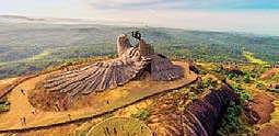 An aerial view of Jatayu Earth Centre at Chadayamangalam in Kollam | Express