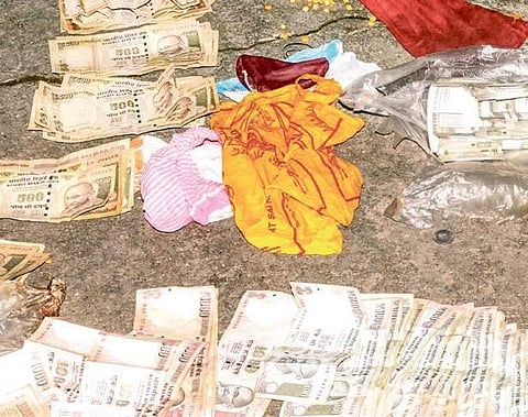 Kanthamma (inset) and her money | madhav k