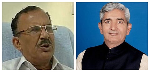 Rajasthan education minister Vasudev Devnani (L) and Rajasthan health minister Banshidhar Bajiya (File photos | ANI and twitter)