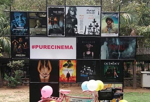 A board outside the Jagran Film Festival venue (Photo | Twitter)