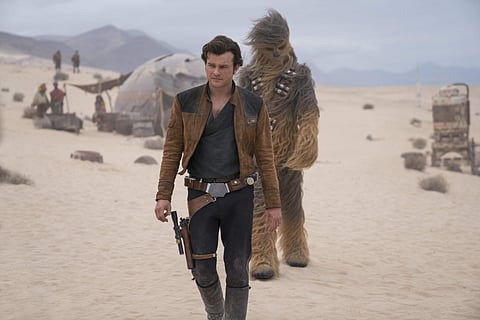 Alden Ehrenreich and Joonas Suotamo in a scene from 'Solo: A Star Wars Story.' | AP