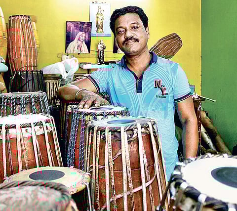 Mylapore is a hub of mridangam repairers and manufacturers, who are scattered in pockets of this neighbourhood|Photos: Nakshatra Krishnamoorthy