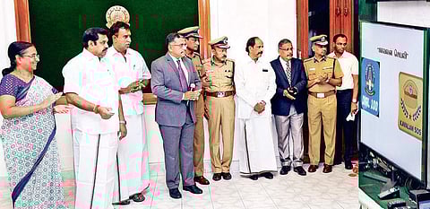 Chief Minister Edappadi K Palaniswami on Monday lanuching the Kavalan Dial 100, a special mobile app for the general public to get police assistance at any time, and Kavalan SOS, another app specially designed for women and senior citizens | Express