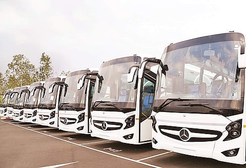 Daimler buses inside the Oragadam, Chennai factory | Express