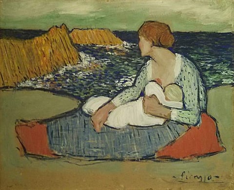 Mother and Child by the Sea by Pablo Picasso. (Photo: Twitter)