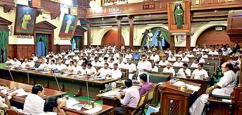 Chief Minister Edappadi K Palaniswami making announcements under Rule 110 in the State Assembly on Thursday | Vinod Kumar T