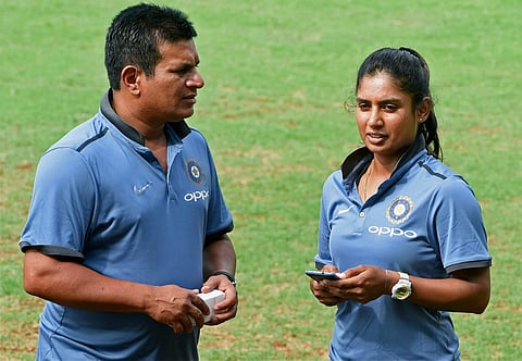 Indian Women's Cricket team Captain Mithali Raj and former coach Tushar Arothe (File photo | PTI)