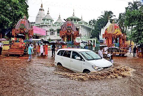 The scene in front of Iskcon Temple in Bhubaneswar. (File | PTI)