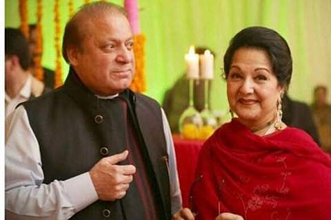 Nawaz Sharif and wife Kulsoom Begum (Photo | PTI)