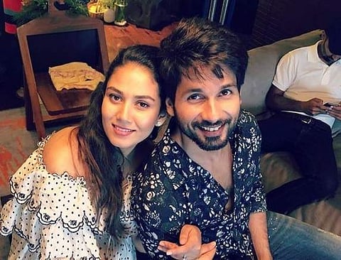 Shahid Kapoor with wife Mira Rajput on their baby shower (Photo | Instagram)