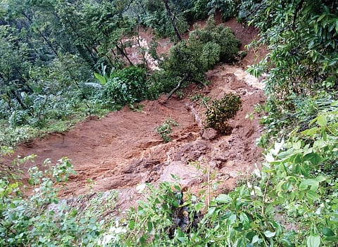 The landslide which occurred at Wagamon in Idukki on Monday | Express