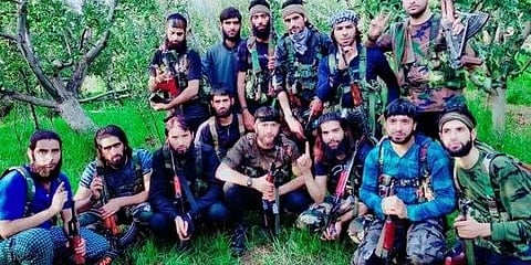 A police official said they were ascertaining the identity of militants in the 'group of 14' (Photo | Twitter/@AyashNaqati)
