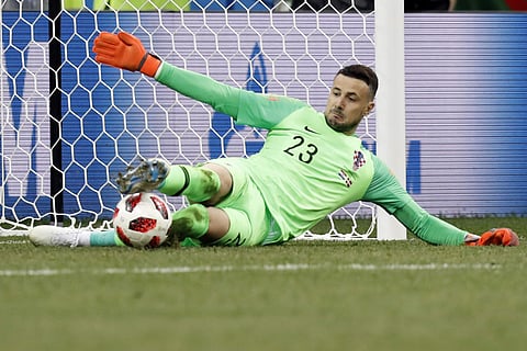 Croatian goalkeeper Danijel Subasic joined Ricardo of Portugal as the only man to save three penalties in a single World Cup shootout. (Photo | AP)