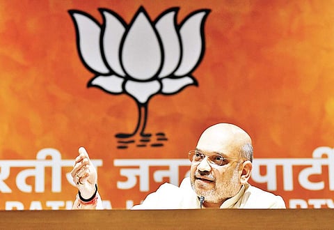 In this file photo, Amit Shah addresses a Press conference in New Delhi. | Parveen Negi