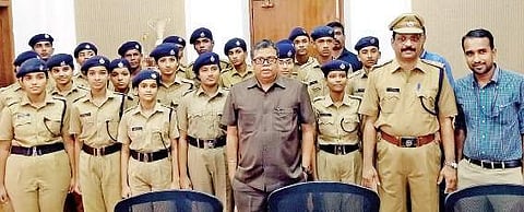 The team which is set to go to Gurgaon to attend the announcement of the nationwide launch of the Student Police Cadet programme, with State Police Chief Loknath Behera