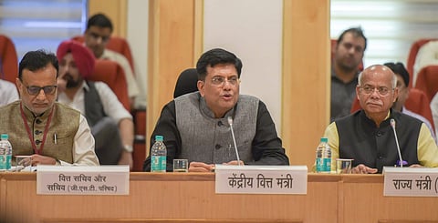 Interim finance minister Piyush Goyal chaired the GST council meet in which the decision to reduce GST rates on 100 items was taken. (PTI)