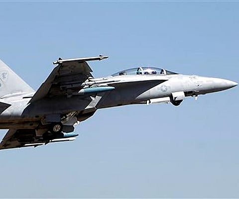 Representational image. US Air Force F-18 Super Hornet fighter aircraft takes off at the Aero India 2011 in Yelahanka Air Force Station, Bangalore. (AP)