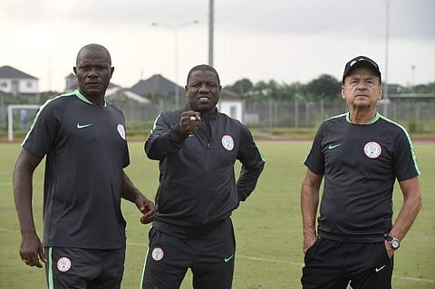 Nigeria chief coach Salisu Yusuf (C) | AFP