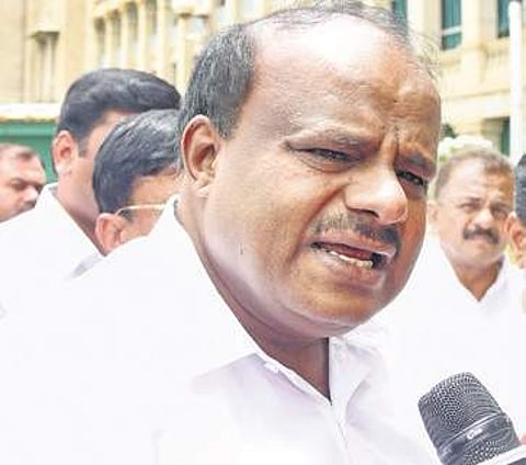 CM Kumaraswamy addressing the media in Bengaluru on Tuesday | Nagaraja gadekal
