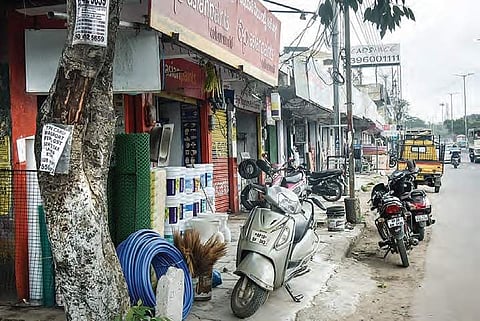 Many footpaths in the Secunderabad Cantonment Board area are either partially or completely encroached by shops, vendors and even houses| Vinay madapu
