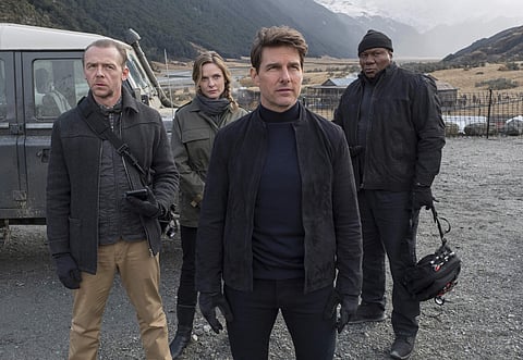 Image released by Paramount Pictures shows, from left, Simon Pegg, Rebecca Ferguson, Tom Cruise and Ving Rhames in a scene from 'Mission: Impossible - Fallout.' (Photo: AP)