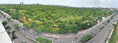 An ariel view of KBR park at Jubliee Hills in Hyderabad | R Satish Babu