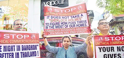 Musicians and pub ownwers gathered to protest against ban of live music at venues Pandarinath B