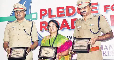 Best road safety award was given to Salem, Madras Medical College and Villupuram