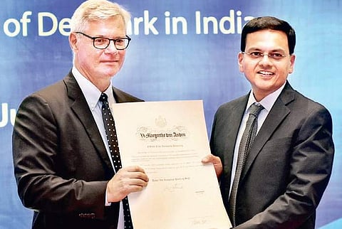 Denmark Ambassador Peter Taksoe-Jensen presented official credentials of Honorary Consul for South India to Vijay Sankar in Chennai | Ashwin prasath