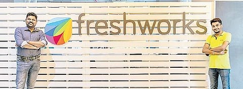 Freshworks founders Girish Mathrubootham and Shan Krishnasamy | express