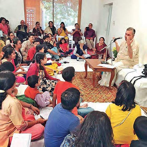 Rama Varma conducting a session. (Photo | EPS)