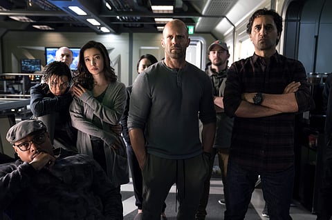 This image released by Warner Bros. Entertainment shows, foreground from left, Page Kennedy, Ruby Rose, Li Bingbing, Jason Statham and Cliff Curtis in a scene from the film, 'The Meg.' (Photo | AP)