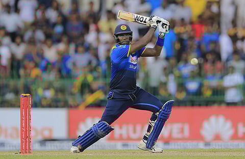 Sri Lanka's Angelo Mathews plays a shot against South Africa during their fifth one-day international cricket match with Sri Lanka in Colombo, Sri Lanka. (Photo | AP)