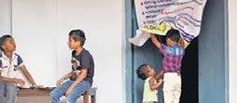 A relief camp at MES Eastern School at Eloor Melton Antony