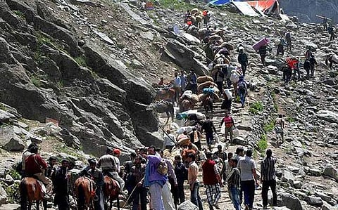 Pilgrims on Amarnath Yatra (Photo | File/PTI)