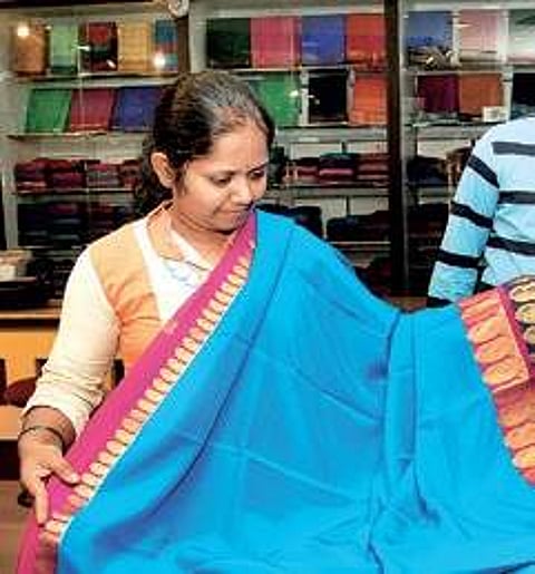 Aadhaar while purchasing Mysore Silk saris is also to ensure that the person who buys a sari in this special sale will not be eligible to buy the same for the next five years in the same offer.