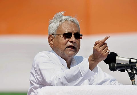 Bihar Chief Minister Nitish Kumar addresses during the 72nd Independence Day celebration at Gandhi Maidan in Patna on Wednesday Aug 15 2018. | PTI