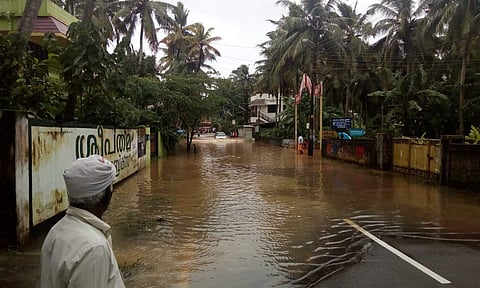 Patuthippara-Kariyam road in Thiruvananthapuram completely submerged in the rains (Photo | EPS/ BP Deepu)