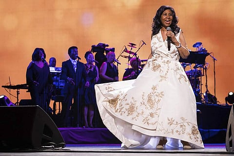 Aretha Franklin performs at the world premiere of 'Clive Davis: The Soundtrack of Our Lives' at Radio City Music Hall, during the 2017 Tribeca Film Festival, in New York.( Photo | AP)