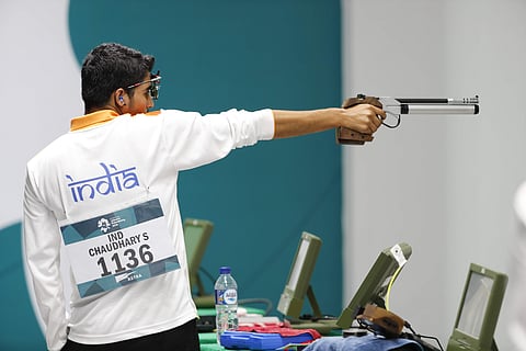 Saurabh Chaudhary will be a favourite to win gold medal for India at the 2020 Tokyo Olympics. This feat has only been achieved by Abhinav Bindra at the 2008 Beijing Olympics. (Photo | AP)