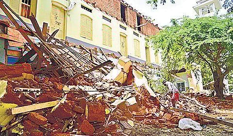 The rubble at North Kuthiathode St Francis Xavier Church | Albin Mathew