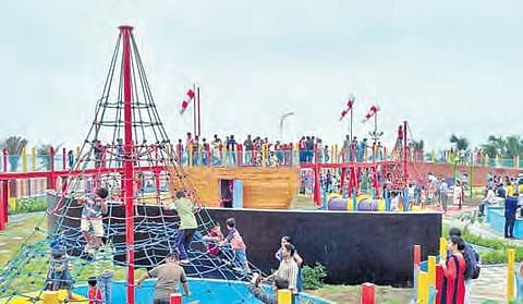 Children enjoying at All Abilities Park in Vizag on Sunday | G Satyanarayana