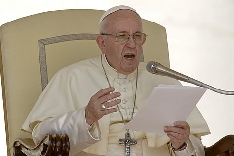 Pope Francis gives his speech during his weekly general audience, at the Vatican, Wednesday, Aug. 29, 2018. (Photo | AP)