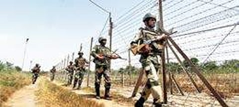 A file image of BSF personnel patrolling near the International Border. (Photo | PTI)