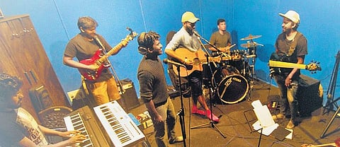 Level Rode rehearsing for the show at BlueFROG