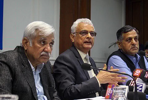 Chief Election Commissioner OP Rawat along with Election Commissioners Sunil Arora (L) and Ashok Lavasa (R) addresses a press conference in connection with the upcoming State Assembly elections in the State in Bhopal on Wednesday August 29 2018. | PTI