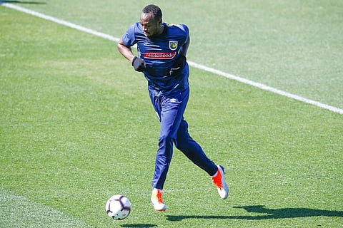 Usain Bolt trains with the Central Coast Mariners soccer team in Newcastle (File | AP)