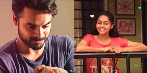 (L-R) Tovino Thomas, Sharanya R Nair in Maradona.