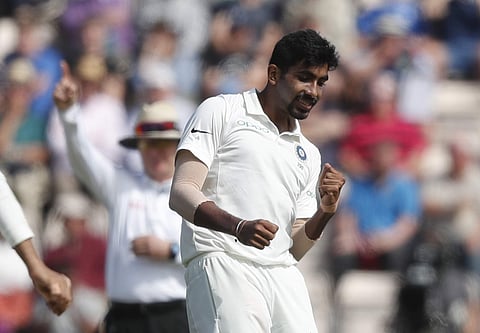 Jasprit Bumrah celebrates after taking the wicket of England's Jonny Bairstow | AP