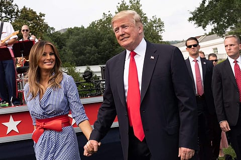 US President Donald Trump with wife and First Lady Melania Trump. (Photo | Twitter)